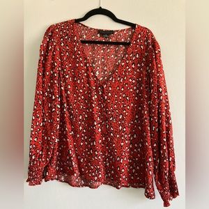 Leopard print shirt -red